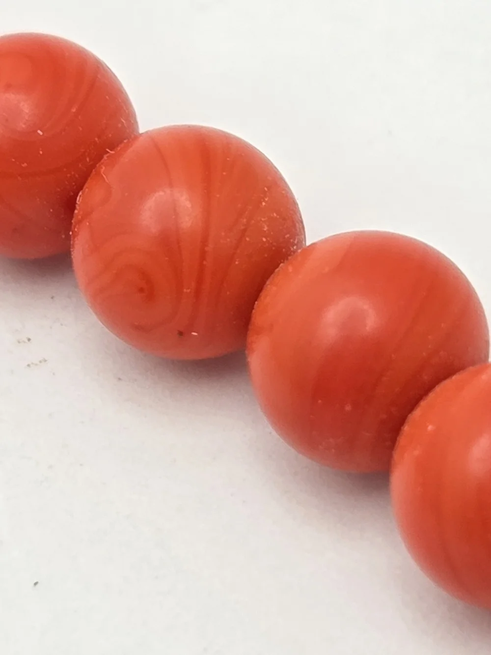 Vintage Orange Slag Glass Graduated Bead Necklace 19